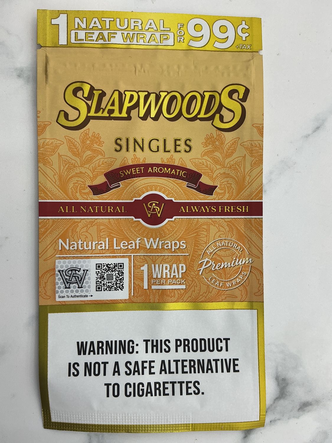 Slapwoods Cigar Wraps Single, Flavors: SWEET AROMATIC