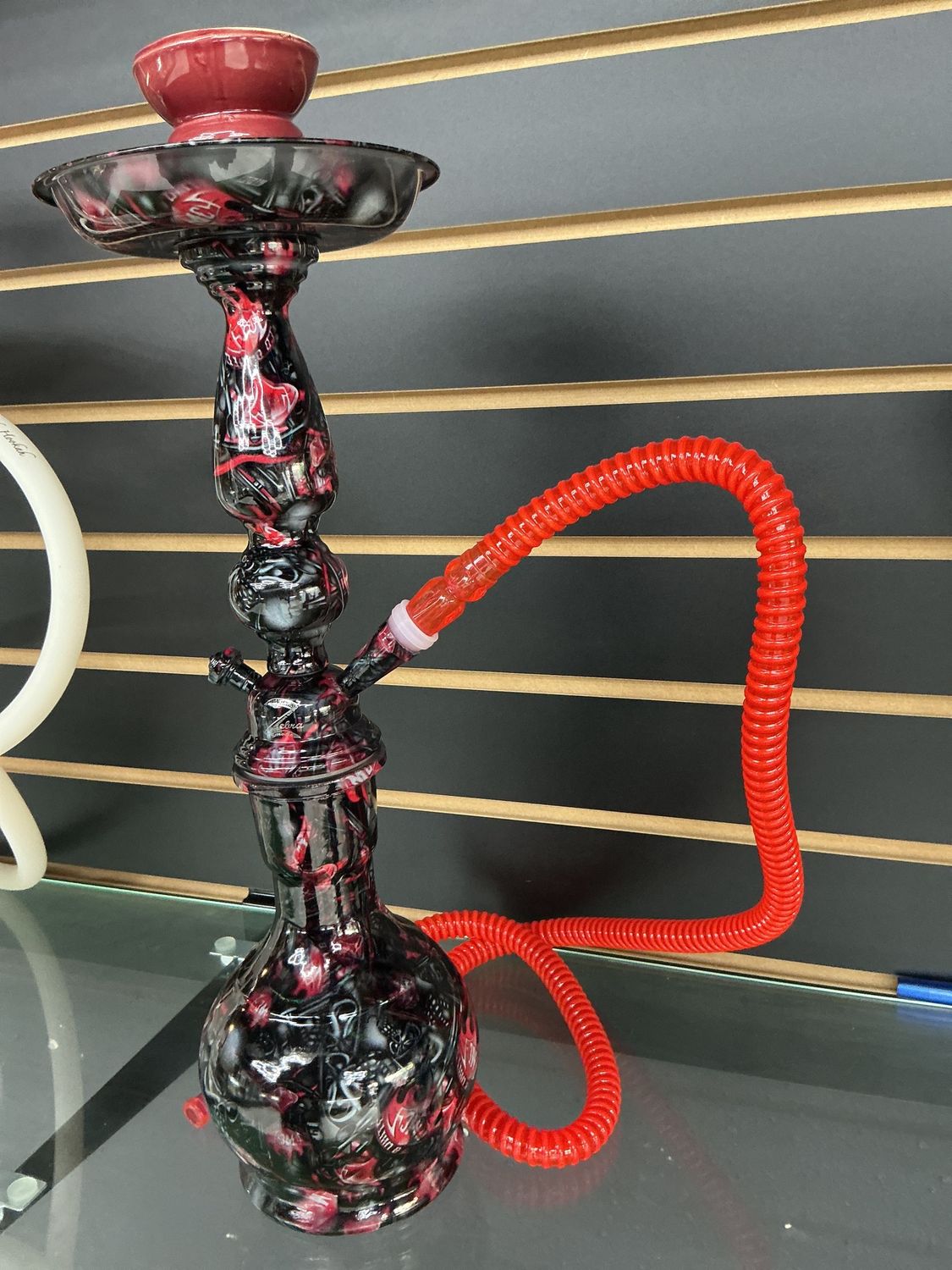 Zebra Dracula Hookah Kit Hose red and black