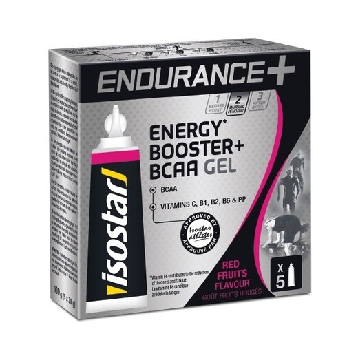 Гель Isostar Energy Gel Booster Endurance+BCAA, Красные фрукты 5*20 г