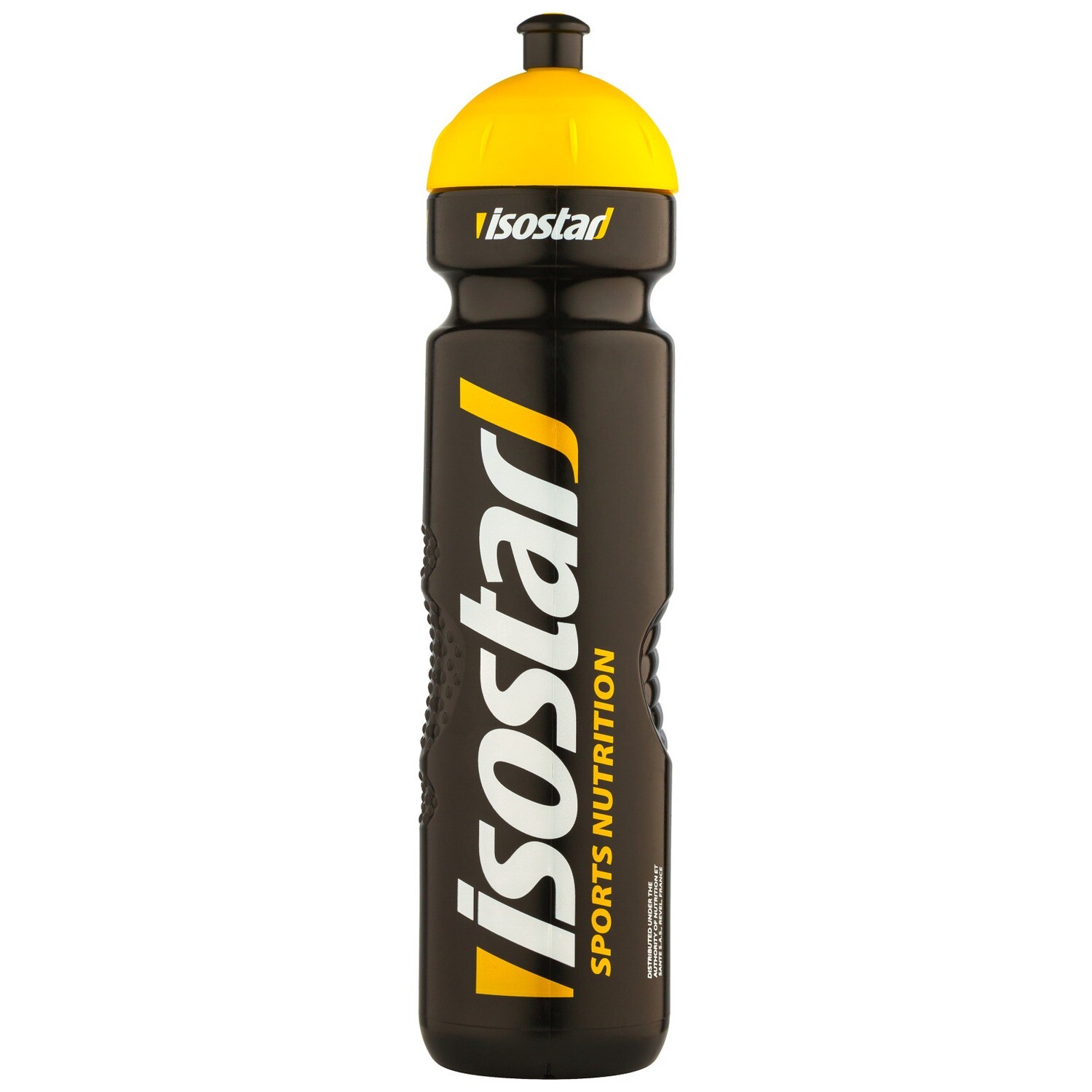 Спортивная бутылочка Isostar 1000 мл, Цвет: Черная с желтой крышкой