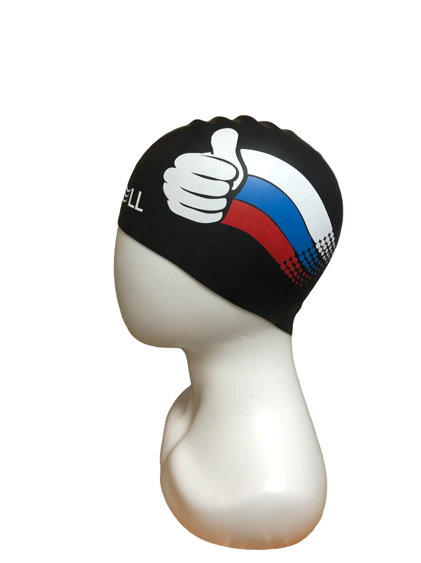 Шапочка для плавания SWELL "Россия", Цвет: Чёрный