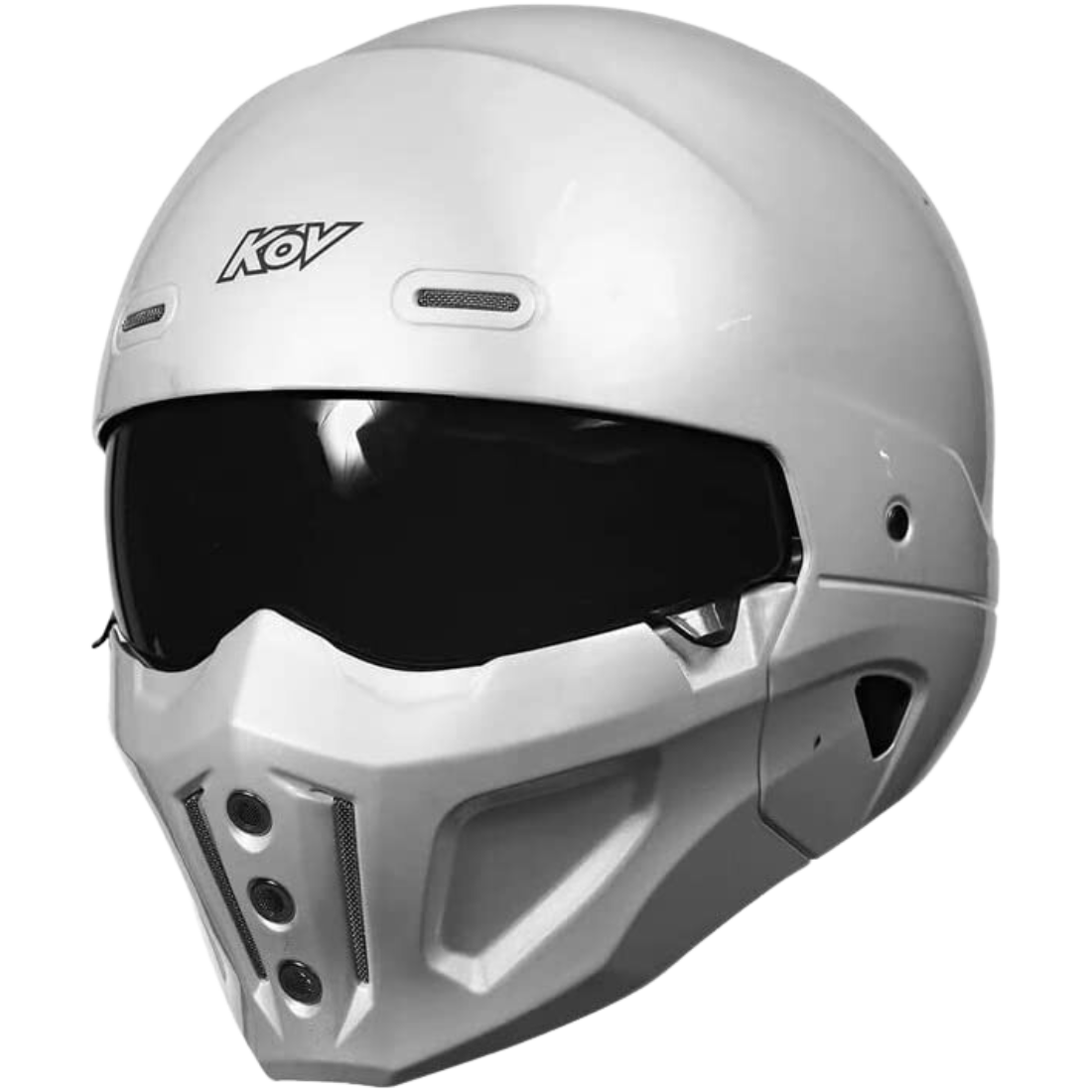 KOV Casco Spectrum Blanco Modular para Moto Chopper Cafe Racer Certificado Dot
