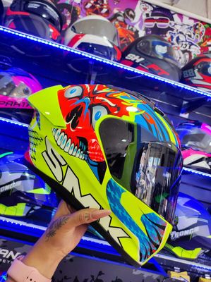 SMK Casco para Motocicleta con Máscara Y Gafas Casco Retro Jet CERT DOT