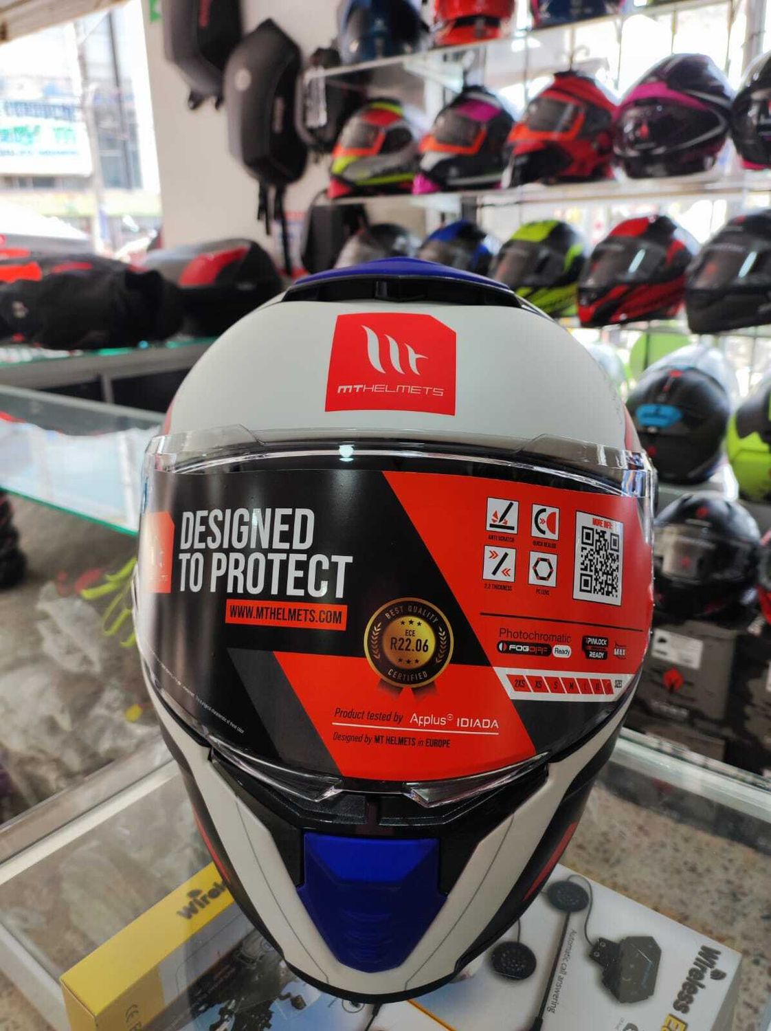 MT Casco para Motocicleta con Máscara Y Gafas Casco Retro Jet CERT DOT