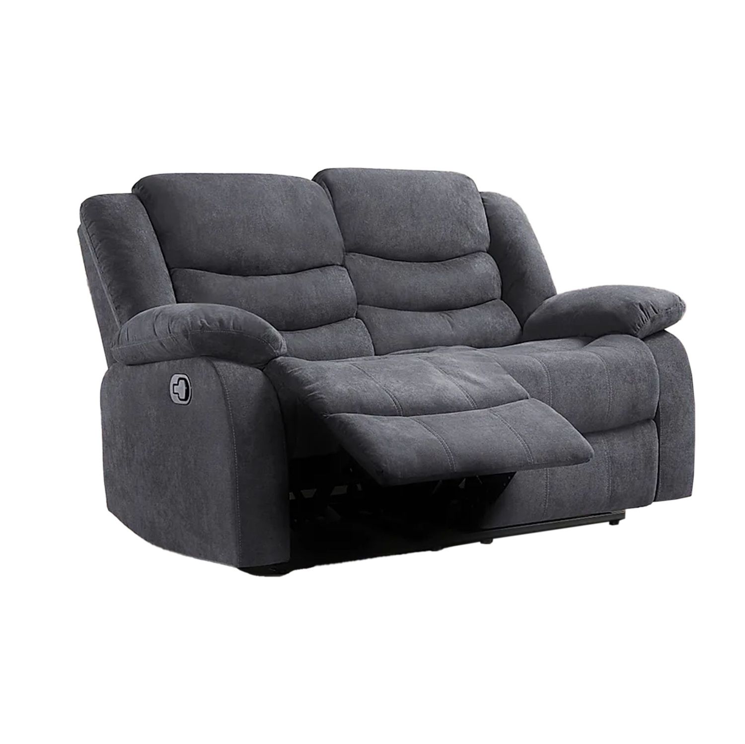 Sorrento 3+2 Seater Recliner Sofa Set, Slate Grey Classic Plush Fabric