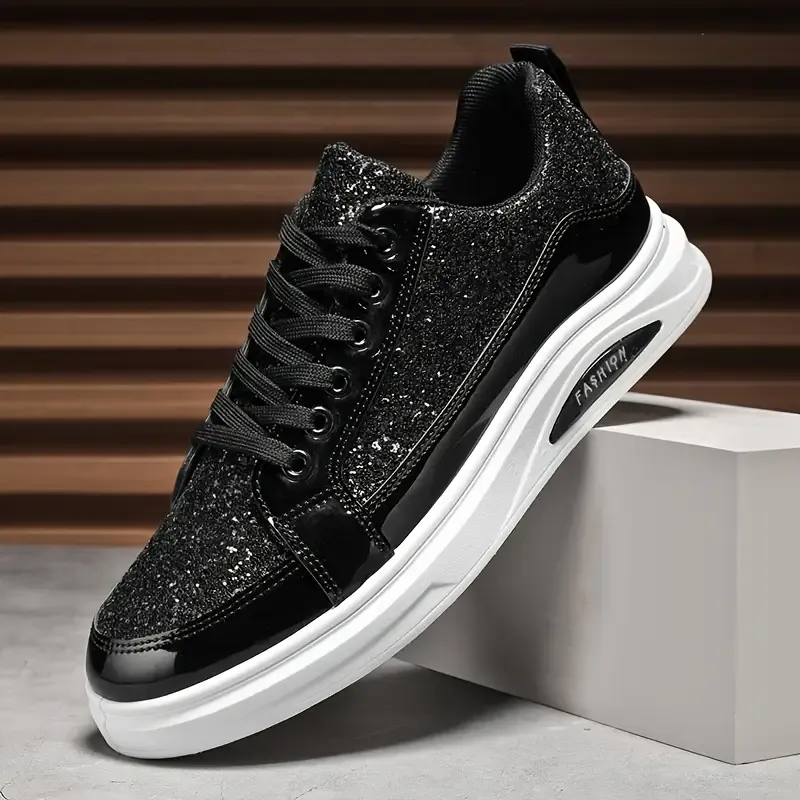 Men's Low-Top Casual Metaliic Design Sports Shoes