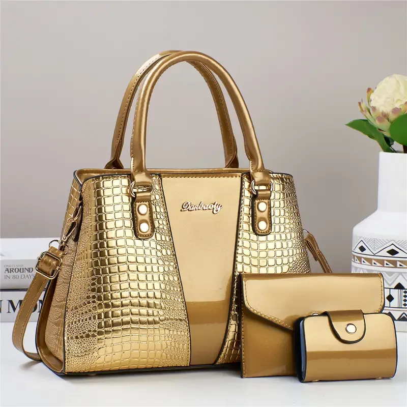 3pcs 6-Sets-Beautiful Crocodile Embossed Women's Bags