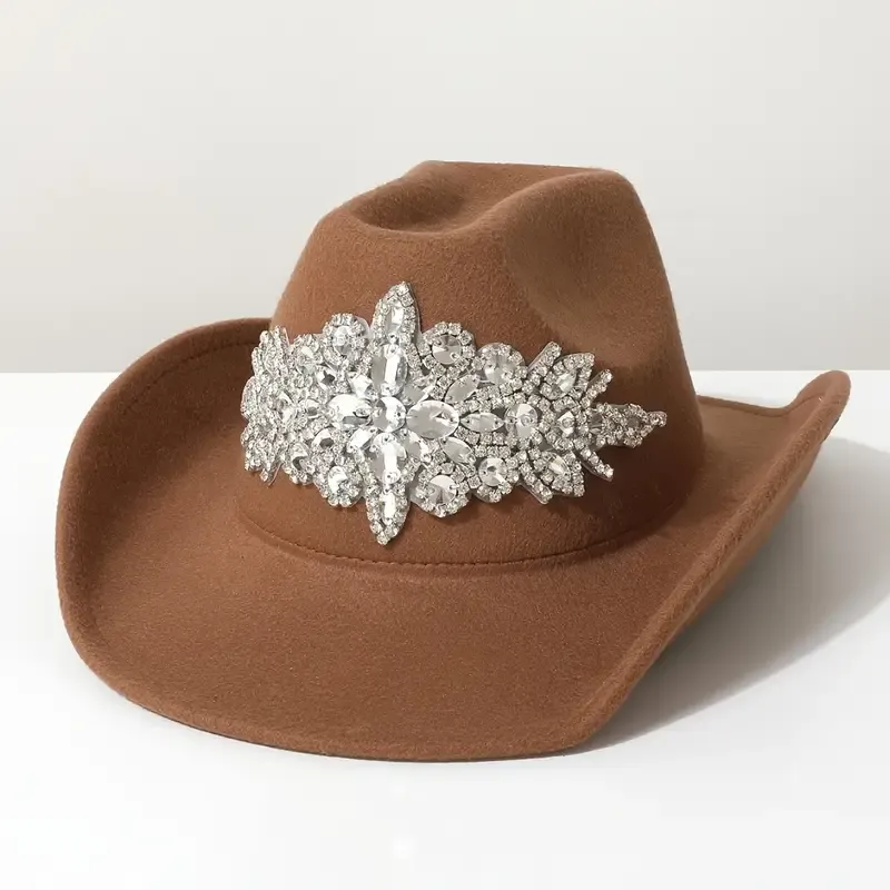 Women's Luxurious Rhinestone Cowboy Hat In 6 Colors