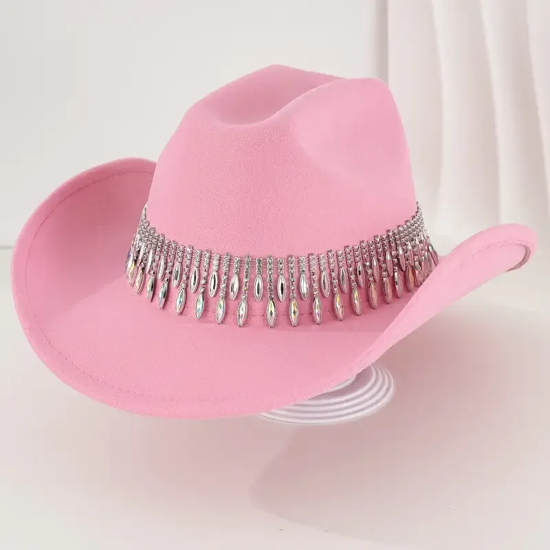 Very Elegant Cowgirl Hat, Shiny And Dazzling Gemstone