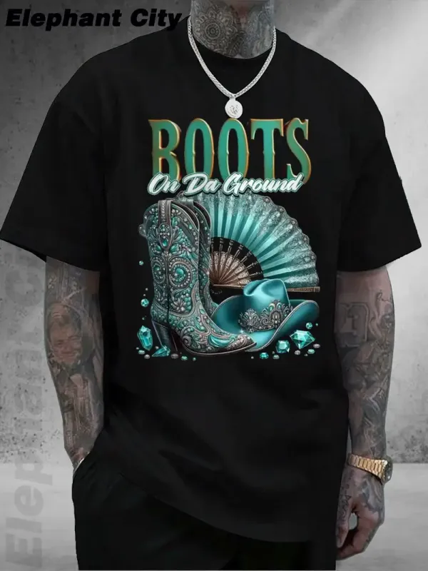 Unisex Graphic T-shirt,"Boots On Da Ground "