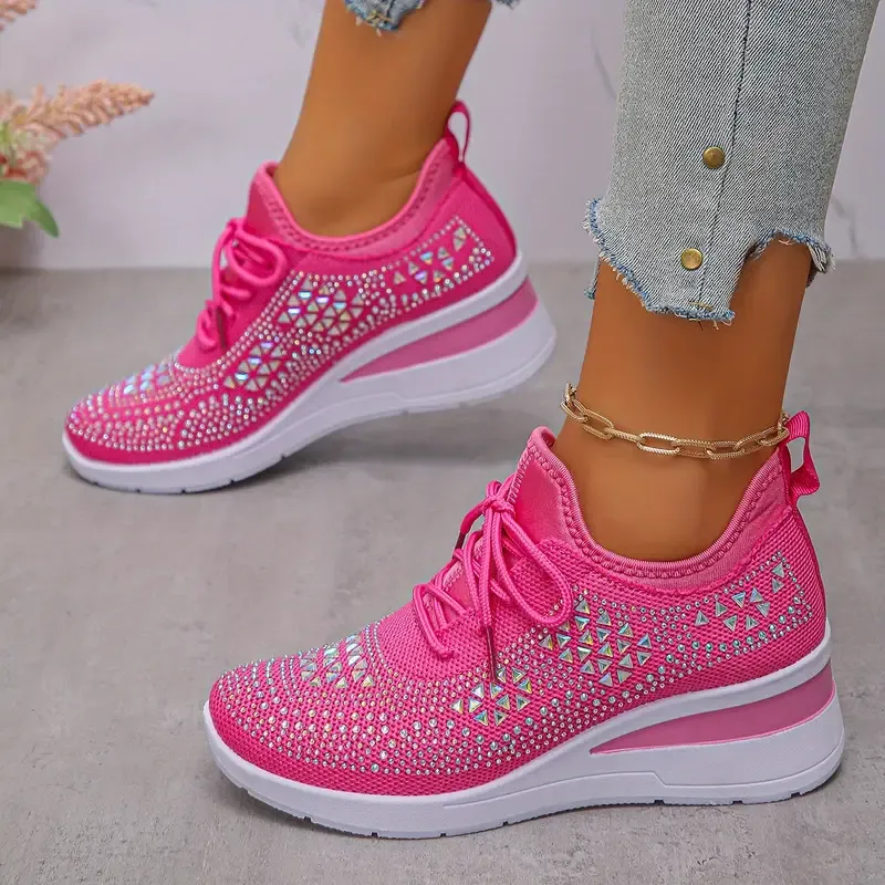 Women's Lace-Up Sneakers - Low-Top Breathable Shoes