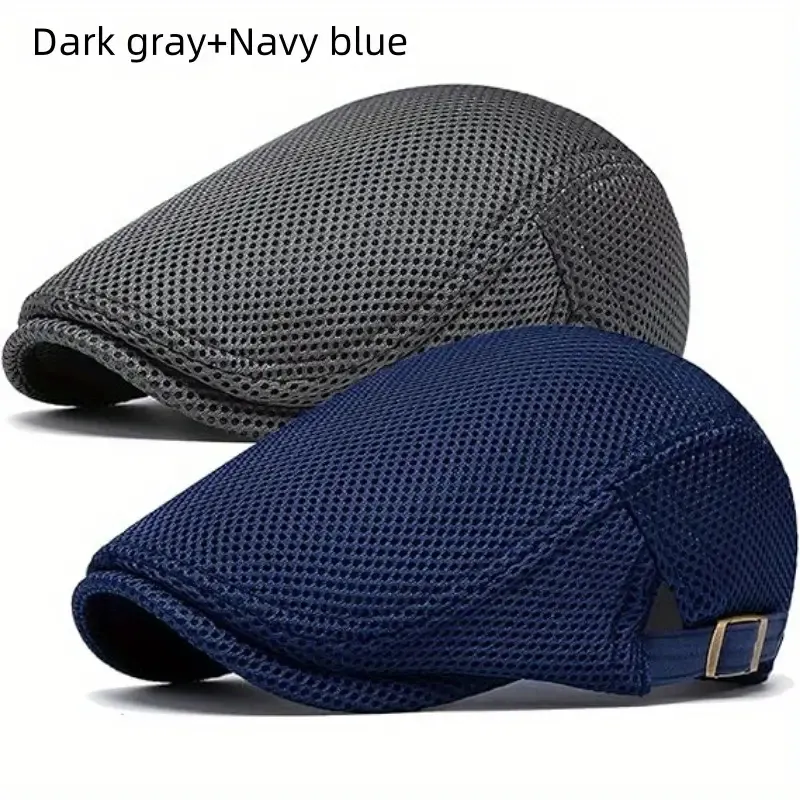 Lightweight Men's Mesh Newsboy Caps (2pack)