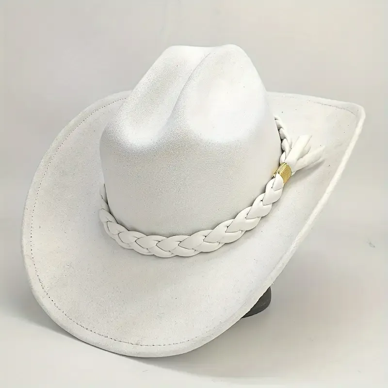 Men & Women's All-Season Handmade PU Three-Braided Rope Outdoor Cowboy Hat