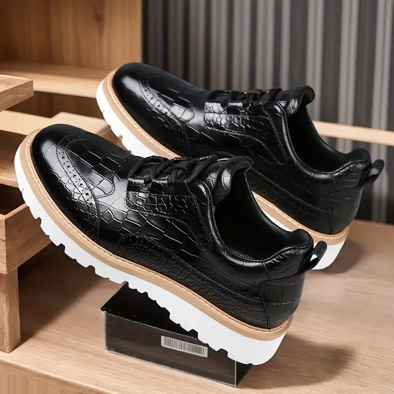 Men's Crocodile Casual Leather Shoes, In 2 Colors