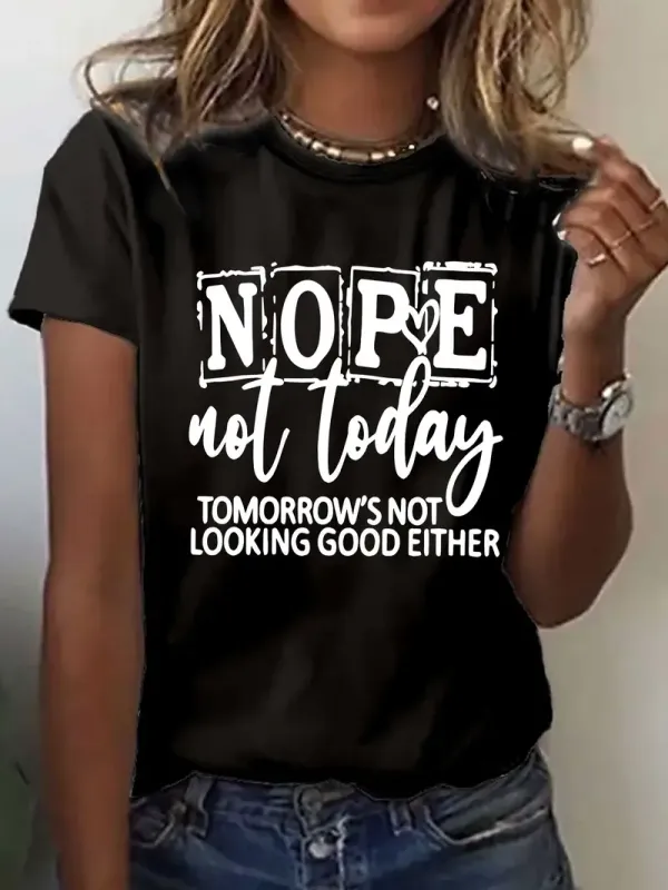 Curvey Women "Nope Not Today" Graphic T-Shirt