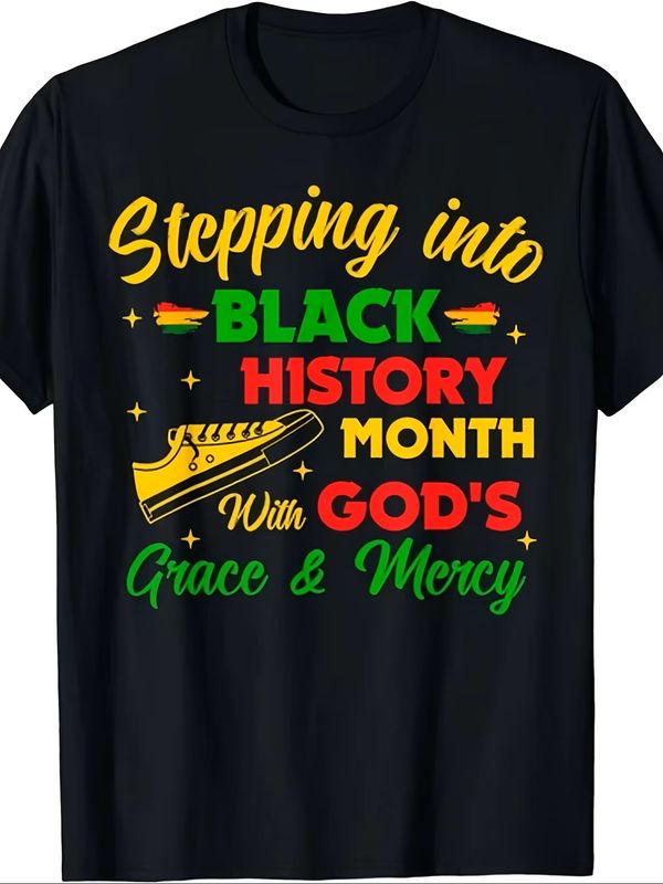 Men's Black History Month With God African Christian Faith Tee Shirt