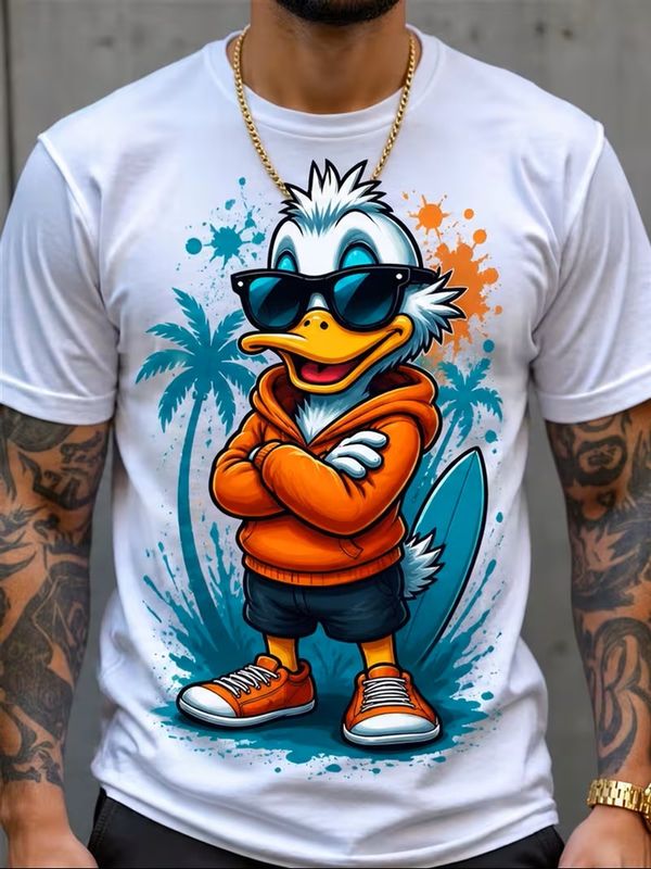 Men's Stylish Vibe On The Beach Duck T-Shirt