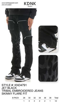 kdnk tribal embroidered jean