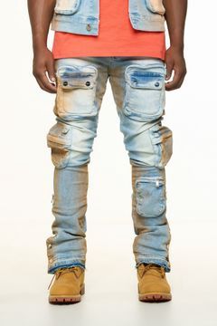 PHEELINGS "JOURNEY TO GREATNESS" CARGO FLARE STACK DENIM