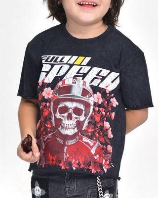 ELITE Full Speed Rhinestone Cropped Kids Tee