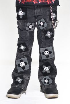 ELITE  4Clover Cuban Link Kids Stacked Jeans