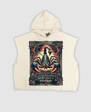 G WEST SLEEVES SCORPION CROP HOODIE