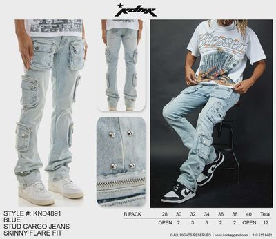 KDNK STUD CARGO JEANS