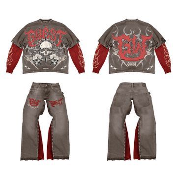 G WEST SKULL 2 SHIRT SET