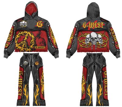 G WEST RHINESTONE CUT &amp; SEW SKULL SET