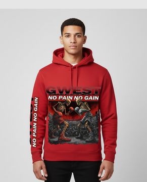 G WEST RHINESTONE FIGHT TILL BONES HOODIE