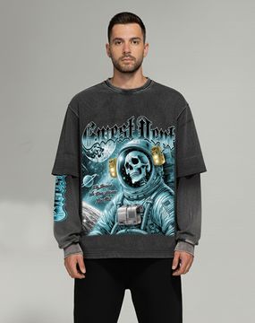 G-WEST RHINESTONE TWO TONE SLEEVE TEE