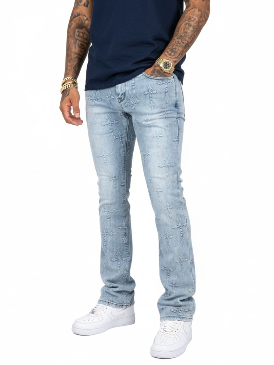 VICIOUS PREMIUM STACK DENIM WITH ART PRINTED ALL OVER