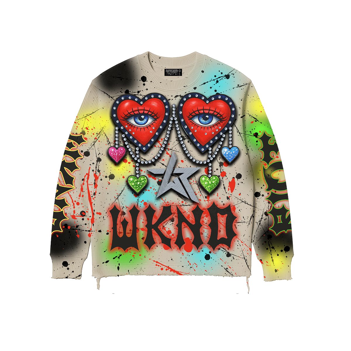 WKND RIOT ALL EYES ON ME KNITT SWEATER W/RHINESTONES