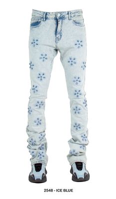 FOCUS DENIM TEAR DROPS FLOWERS