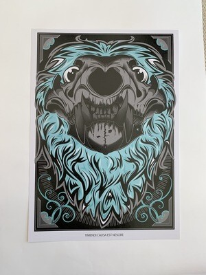 Lion Skull A4 Print