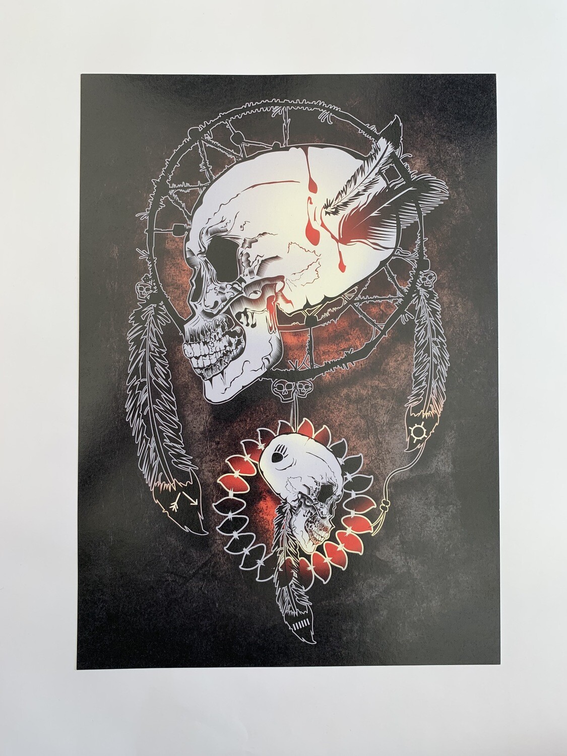 Skull Dream Catchers A4 Print