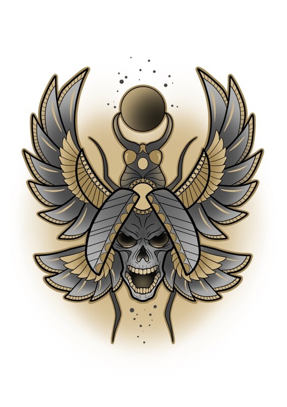 Scarab Skull A5 Print