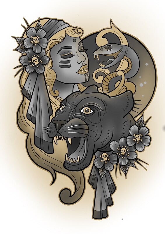 Panther Lady A5 Print