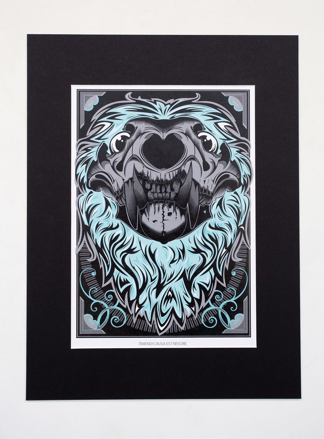 Lion Skull A4 Print (16x12" mount)
