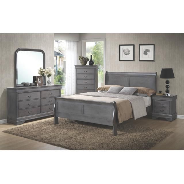 Louis Philippe Grey Nightstand
