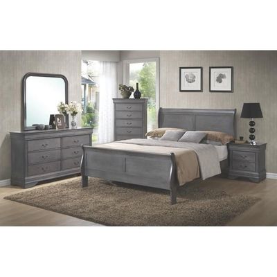 Louis Philippe Grey Nightstand