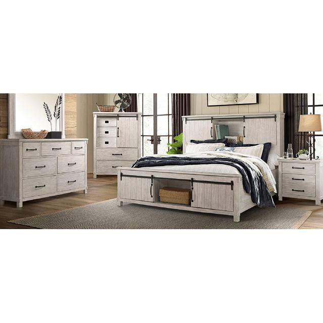Scott White Queen Bed, Dresser, Mirror Scott White Queen Bed, Dresser, Mirror