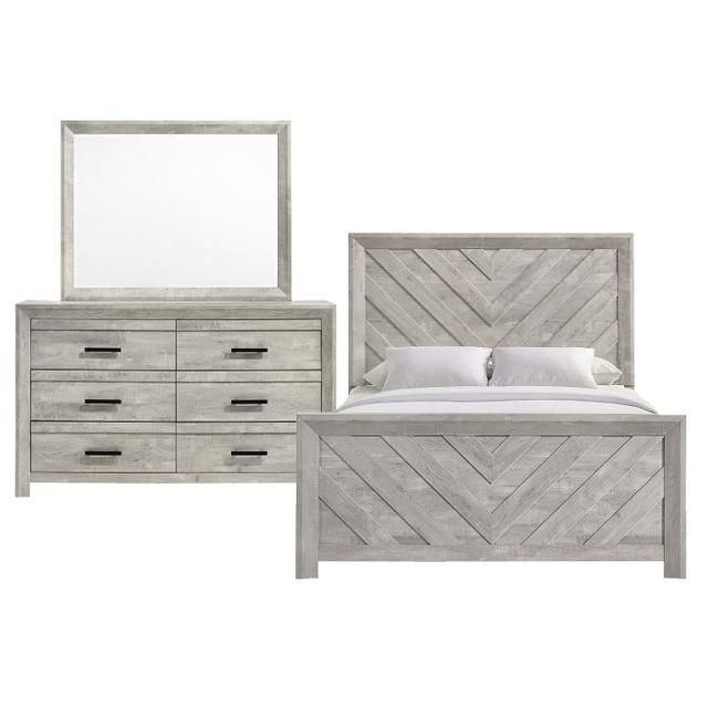 Ellen White Queen Bed, Dreser, Mirror Ellen White Queen Bed, Dreser, Mirror