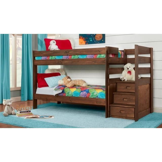 Chestnut Twin/twin Stairstep Bunkbed Rails Chestnut Twin/twin Stairstep Bunkbed Rails
