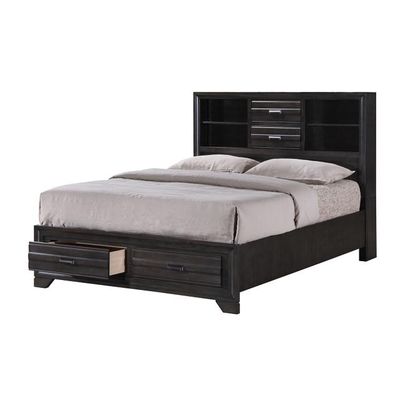Antique Grey King Storage Bed