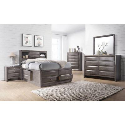 Emily Grey Queen Storage Bed