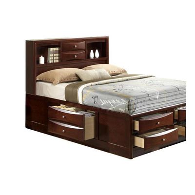 Emily Merlot King Storage Bed