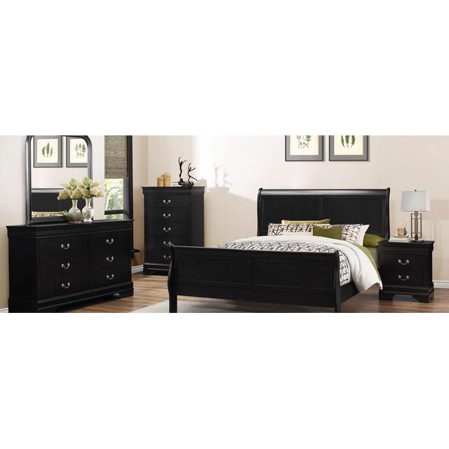 Louis Philippe Ebony King Bed