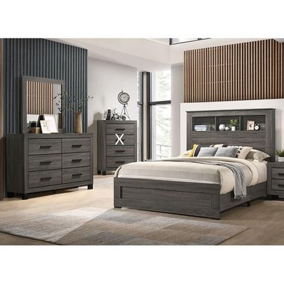 Salt Creek Grey Queen Bookcase Bed, Dresser, Mirror Salt Creek Grey Queen Bookcase Bed, Dresser, Mirror