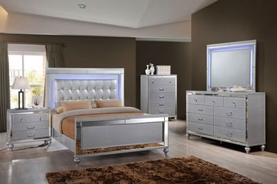 Valentino Silver Lighted Bedroom B9698